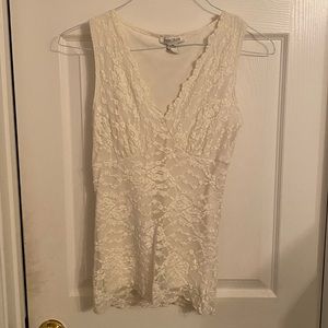 WHBM medium white lace top
